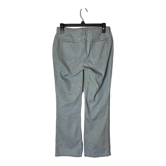 Ulla Johnson Blue And White Patria Striped Lace Up Cropped Jeans Size 0 - Picture 3 of 9